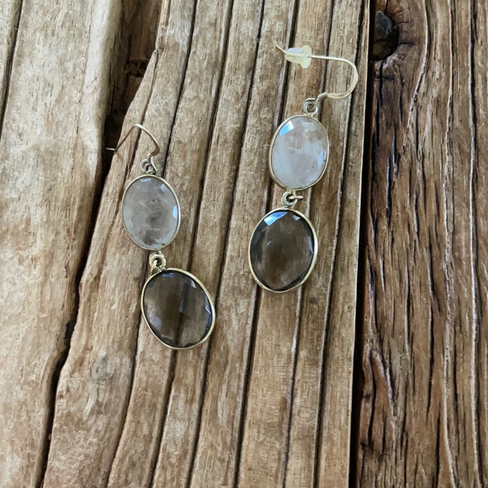 Smokey Topaz Bangle Earrings